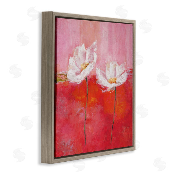 Stupell Industries Isabelle Herbert | White Daisies Abstract Red Pink