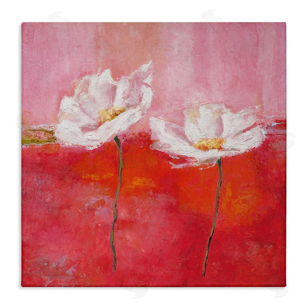 stupell industries Isabelle Herbert | White Daisies Abstract Red Pink