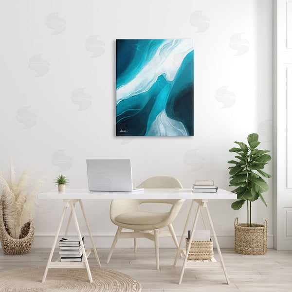 Stupell Industries Ishita Banerjee | Fluid Blue Shapes Arrangement Wall Art