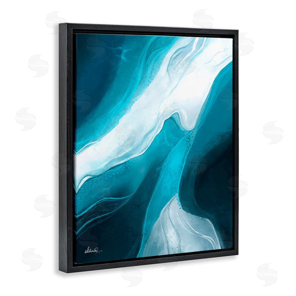 Stupell Industries Ishita Banerjee | Fluid Blue Shapes Arrangement Wall Art
