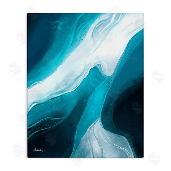 stupell industries Ishita Banerjee | Fluid Blue Shapes Arrangement Wall Art