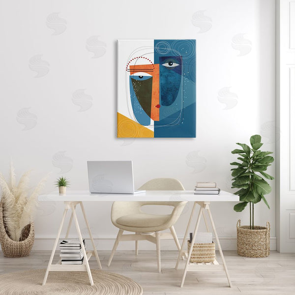 Stupell Industries Ishita Banerjee | Modern Facial Abstraction Contrasting Deco Eye Shapes Wall Art