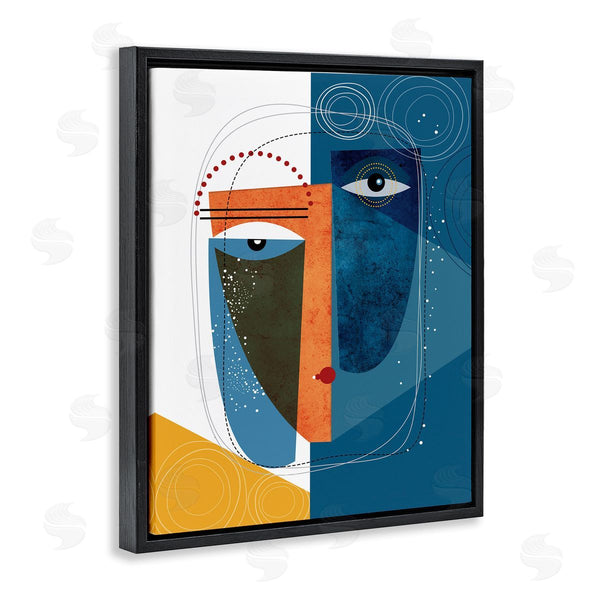 Stupell Industries Ishita Banerjee | Modern Facial Abstraction Contrasting Deco Eye Shapes Wall Art