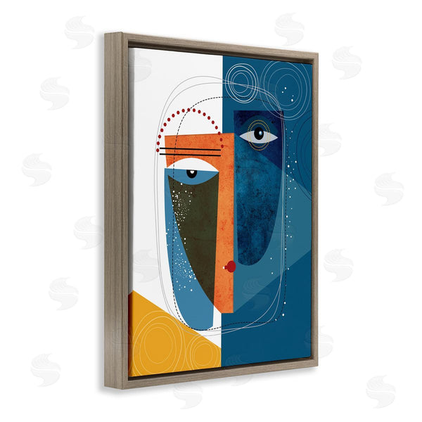 Stupell Industries Ishita Banerjee | Modern Facial Abstraction Contrasting Deco Eye Shapes Wall Art