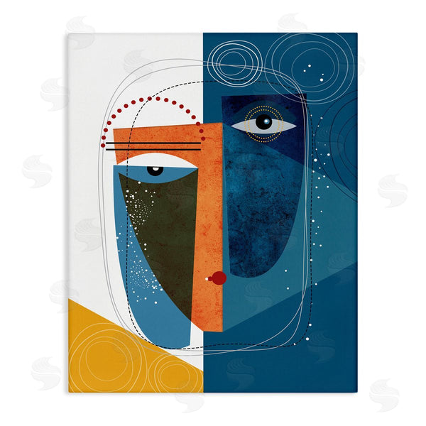 stupell industries Ishita Banerjee | Modern Facial Abstraction Contrasting Deco Eye Shapes Wall Art