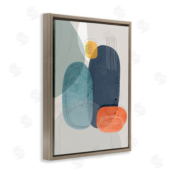 Stupell Industries Ishita Banerjee | Retro Stone Abstraction Deco Inspired Dotted Linework Wall Art