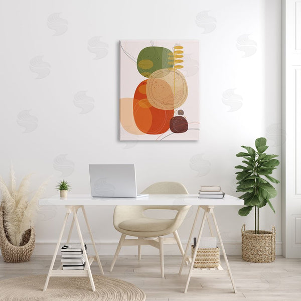 Stupell Industries Ishita Banerjee | Vintage Earth Tone Circular Shape Arrangement Dotted Lines Wall Art