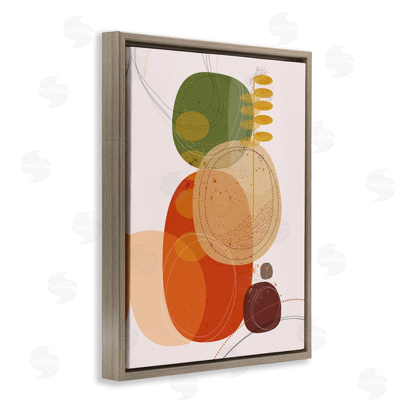 Stupell Industries Ishita Banerjee | Vintage Earth Tone Circular Shape Arrangement Dotted Lines Wall Art