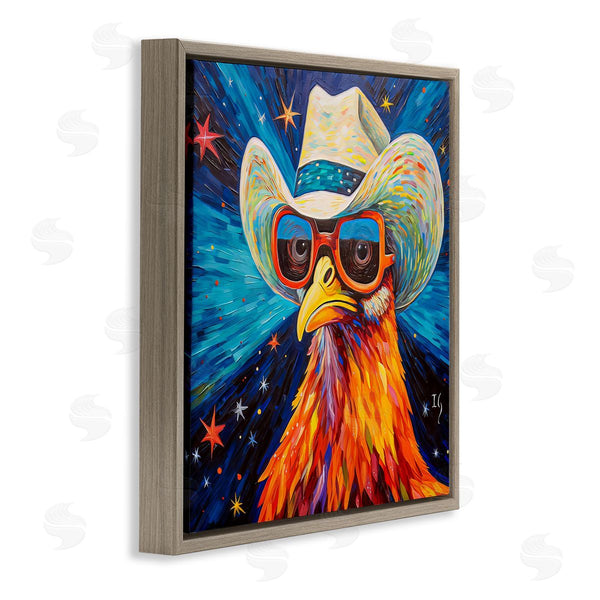Stupell Industries Ivan Guaderrama | Cowboy Chicken With Stars Wall Art