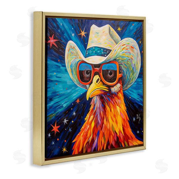 Stupell Industries Ivan Guaderrama | Cowboy Chicken With Stars Wall Art