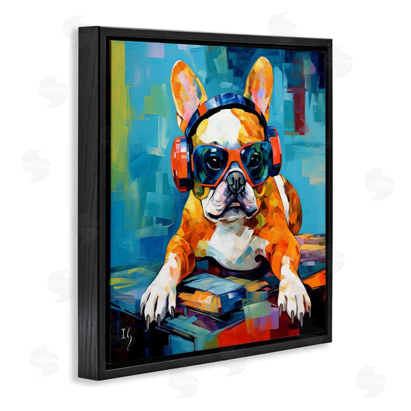Stupell Industries Ivan Guaderrama | French Bulldog With Headphones Wall Art