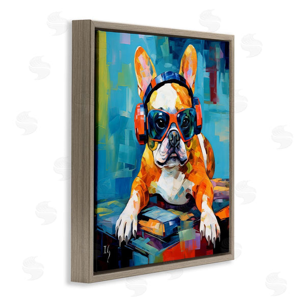 Stupell Industries Ivan Guaderrama | French Bulldog With Headphones Wall Art