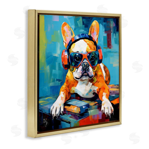 Stupell Industries Ivan Guaderrama | French Bulldog With Headphones Wall Art