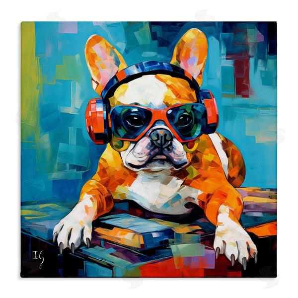 stupell industries Ivan Guaderrama | French Bulldog with Headphones Wall Art