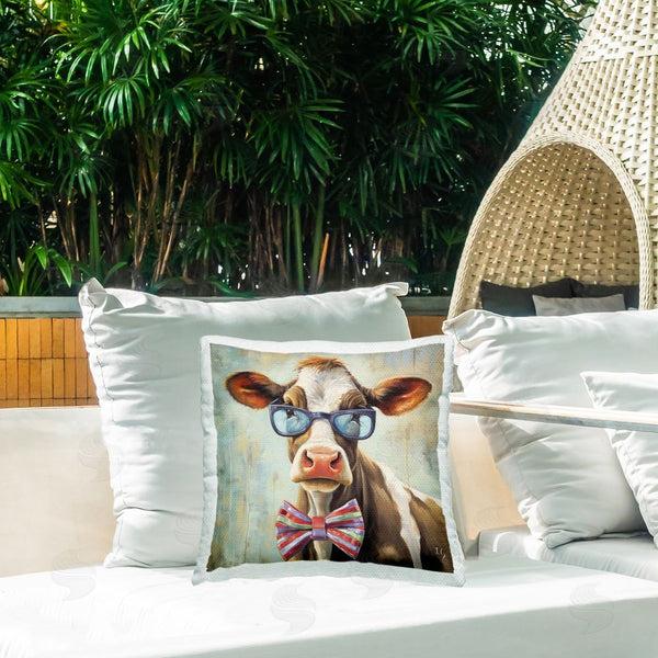Stupell Industries Ivan Guaderrama | Hipster Cow With Bowtie Printed Throw Pillow