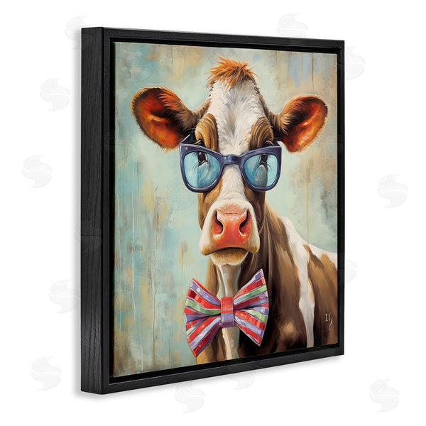 Stupell Industries Ivan Guaderrama | Hipster Cow With Bowtie Wall Art