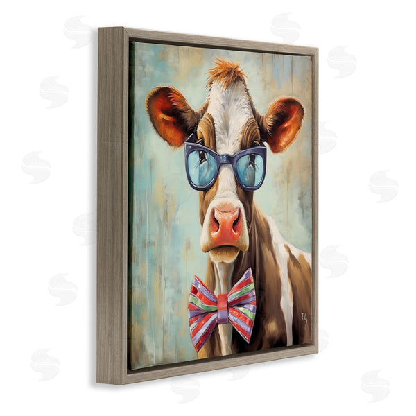 Stupell Industries Ivan Guaderrama | Hipster Cow With Bowtie Wall Art