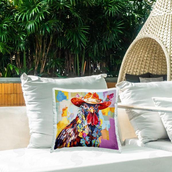Stupell Industries Ivan Guaderrama | Modern Cowboy Rooster Printed Throw Pillow