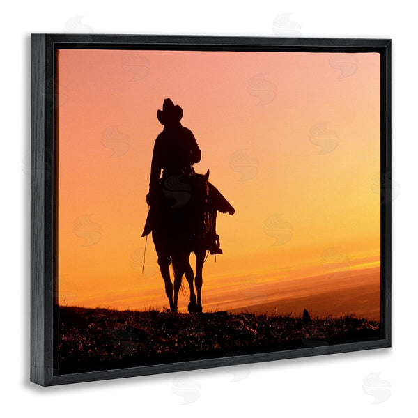 Stupell Industries J.C. Leacock | Woman Riding Horse Silhouette Southwestern Sunset Landscape Wall Art