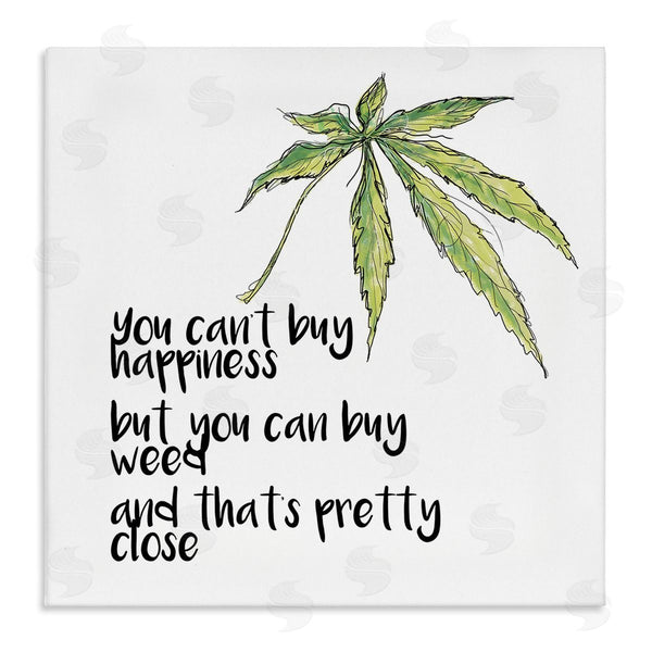 stupell industries J. Weiss | Can't Buy Happiness Funny Hemp Botanical Saying Wall Art