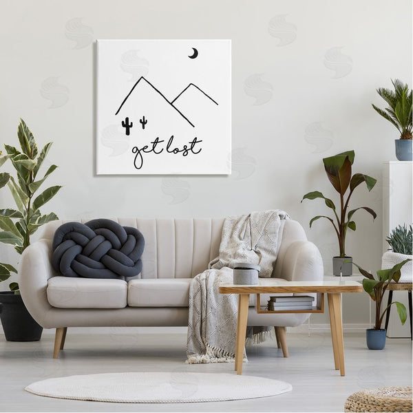 Stupell Industries J. Weiss | Get Lost Desert Adventure Scene Minimal Line Doodle Wall Art