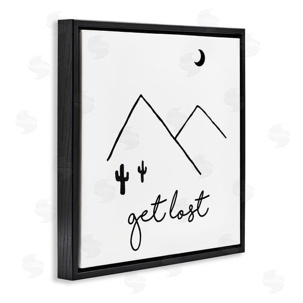 Stupell Industries J. Weiss | Get Lost Desert Adventure Scene Minimal Line Doodle Wall Art
