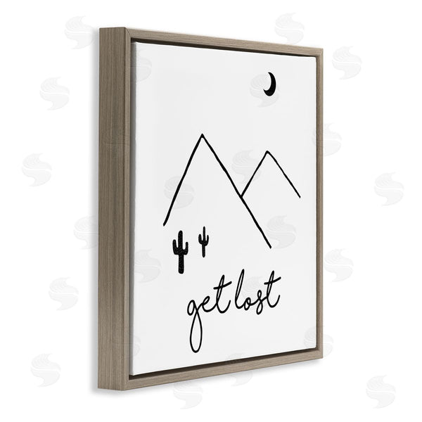 Stupell Industries J. Weiss | Get Lost Desert Adventure Scene Minimal Line Doodle Wall Art