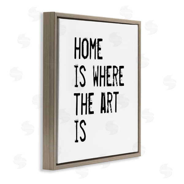 Stupell Industries J. Weiss | Home Where Art Is Weathered Stamp Style Text Wall Art
