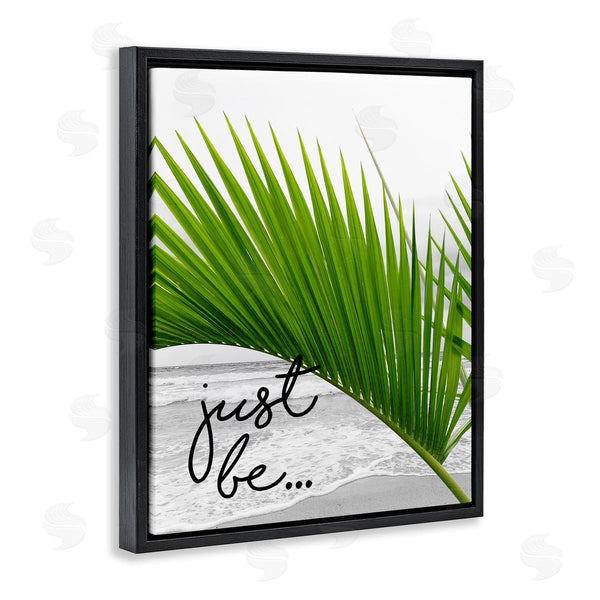 Stupell Industries J. Weiss | Just Be Soothing Green Palm Seaside Ocean Shore Wall Art