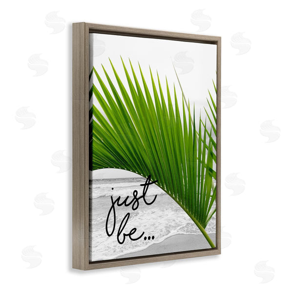 Stupell Industries J. Weiss | Just Be Soothing Green Palm Seaside Ocean Shore Wall Art