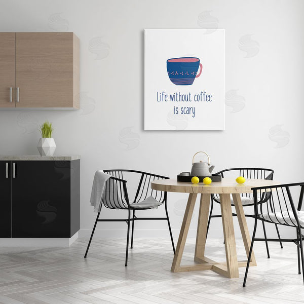 Stupell Industries J. Weiss | Life Without Coffee Humorous Patterned Breakfast Mug Wall Art