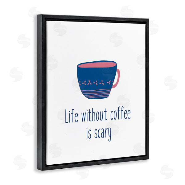 Stupell Industries J. Weiss | Life Without Coffee Humorous Patterned Breakfast Mug Wall Art