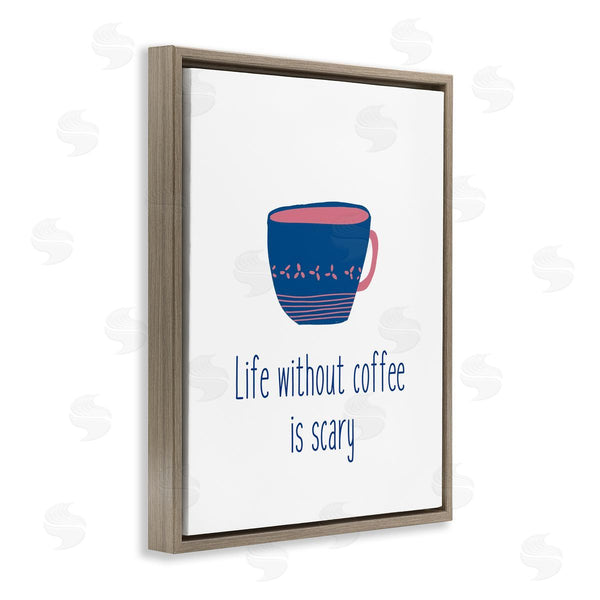 Stupell Industries J. Weiss | Life Without Coffee Humorous Patterned Breakfast Mug Wall Art