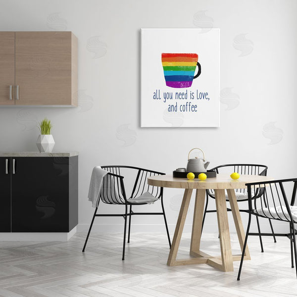 Stupell Industries J. Weiss | Love & Coffee Rainbow Morning Latte Diner Mug Wall Art