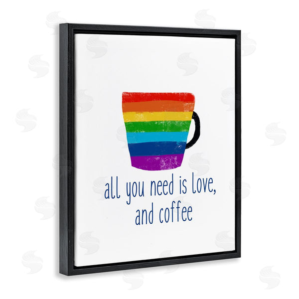 Stupell Industries J. Weiss | Love & Coffee Rainbow Morning Latte Diner Mug Wall Art