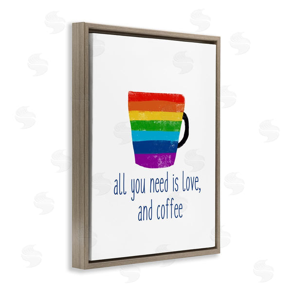 Stupell Industries J. Weiss | Love & Coffee Rainbow Morning Latte Diner Mug Wall Art