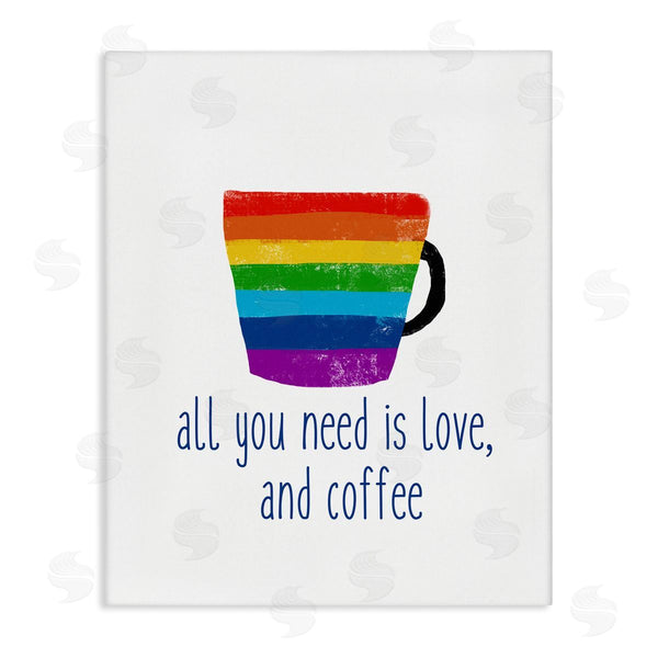 stupell industries J. Weiss | Love & Coffee Rainbow Morning Latte Diner Mug Wall Art