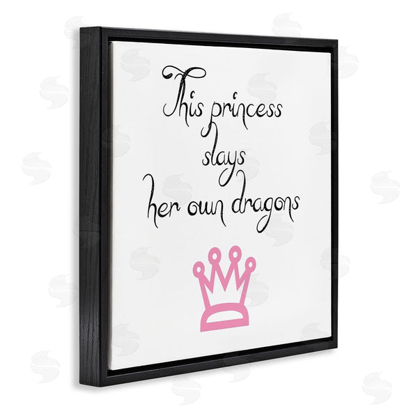 Stupell Industries J. Weiss | Motivational Princess Quote Girl Power Pink Crown Wall Art
