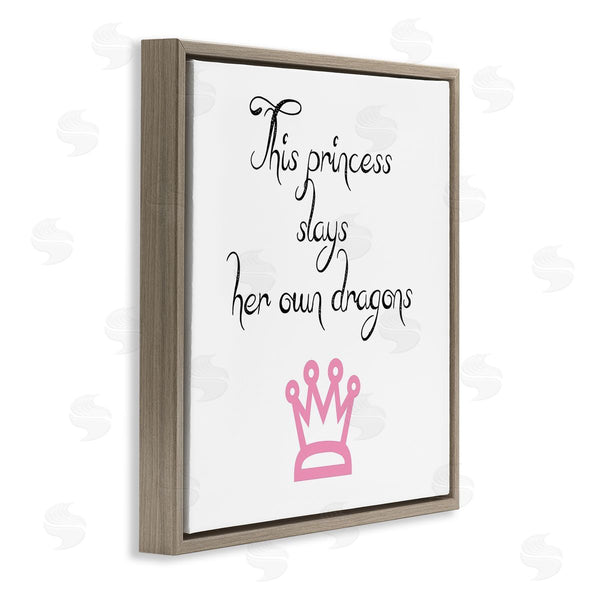 Stupell Industries J. Weiss | Motivational Princess Quote Girl Power Pink Crown Wall Art