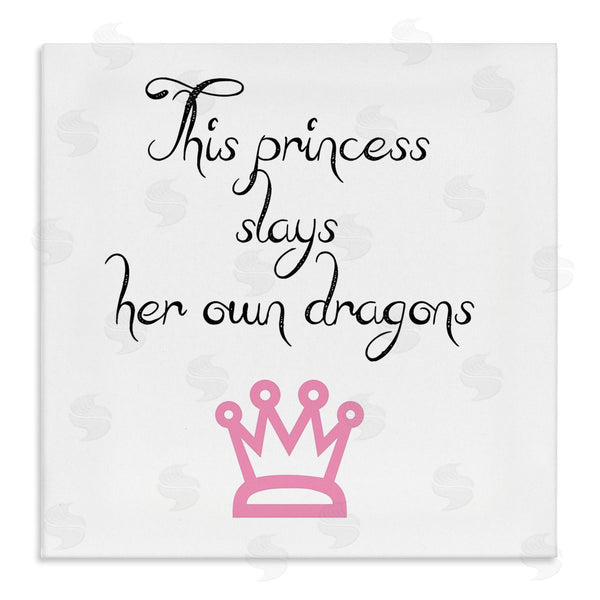 stupell industries J. Weiss | Motivational Princess Quote Girl Power Pink Crown Wall Art
