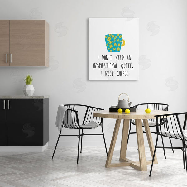 Stupell Industries J. Weiss | Need Coffee Funny Bean Patterned Mug Typography Wall Art