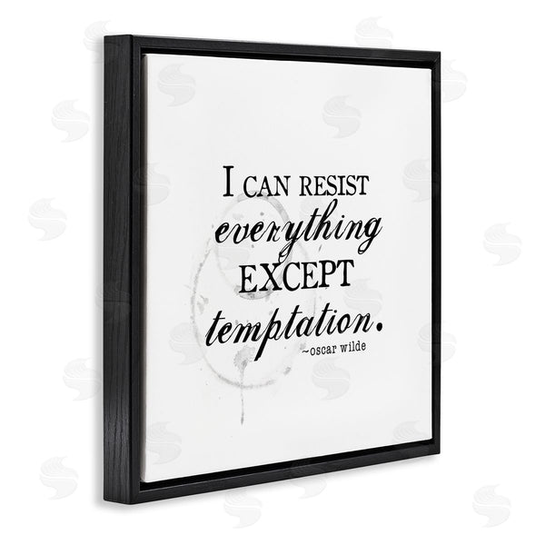 Stupell Industries J. Weiss | Resist Temptation Oscar Wilde Quote Vintage Stain Motif Wall Art