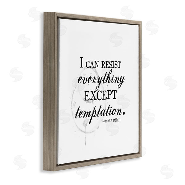 Stupell Industries J. Weiss | Resist Temptation Oscar Wilde Quote Vintage Stain Motif Wall Art