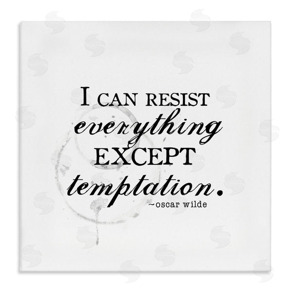 stupell industries J. Weiss | Resist Temptation Oscar Wilde Quote Vintage Stain Motif Wall Art