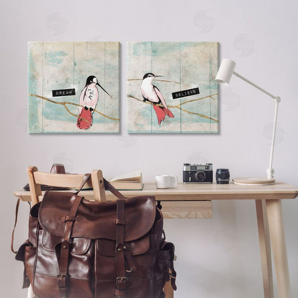 Stupell Industries Jace Grey | Dream Believe Hummingbird Branch Wall Art
