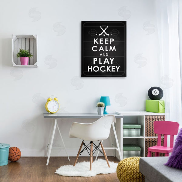 Stupell Industries Jace Grey | Keep Calm & Play Hockey Wall Art