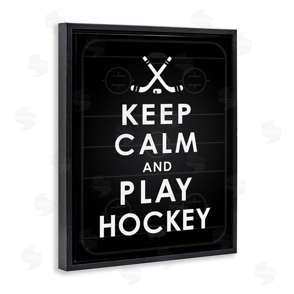 Stupell Industries Jace Grey | Keep Calm & Play Hockey Wall Art