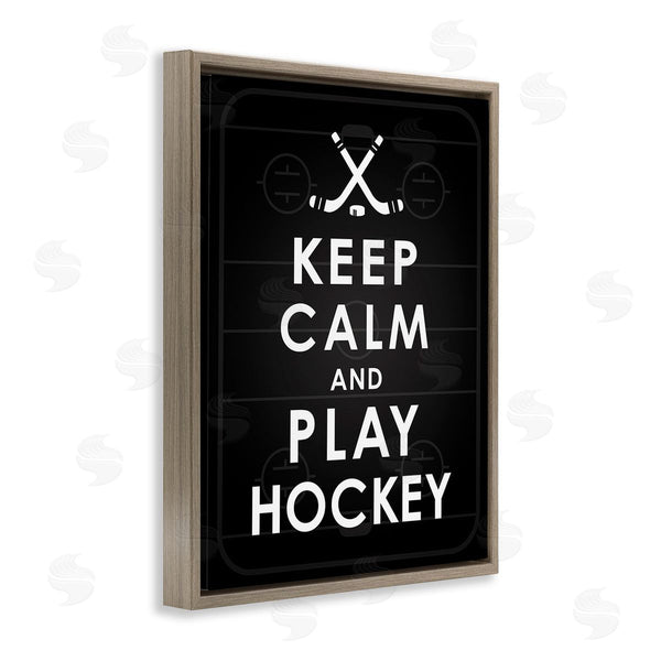 Stupell Industries Jace Grey | Keep Calm & Play Hockey Wall Art