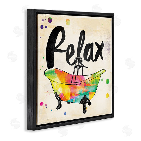 Stupell Industries Jace Grey | Relax Rainbow Colors Icon Bath