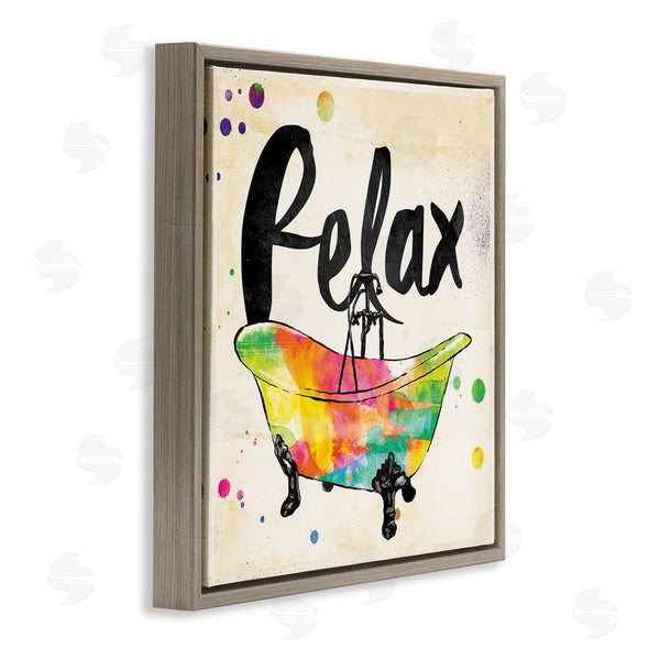 Stupell Industries Jace Grey | Relax Rainbow Colors Icon Bath